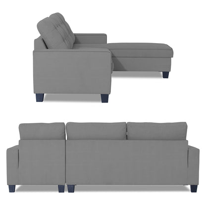 Adorn India Premium Raptor L Shape 6 Seater Sofa Set (RHS) (Grey)