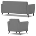 Adorn India Dannis 3+1+1 5 Seater Sofa Set (Grey) (3 Year Warranty)