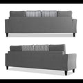 Maddox Stripes L Shape 5 Seater Sofa Set RHS (Grey)