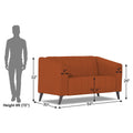 Adorn India Premium Laurel 2 Seater Sofa (Rust) (3 Year Warranty)