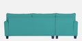 Adorn India Moris L Shape 6 Seater Sofa Set LHS (Aqua Blue) (3 Year Warranty)