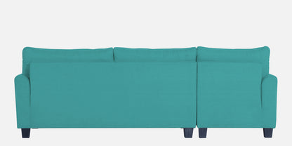 Adorn India Moris L Shape 6 Seater Sofa Set LHS (Aqua Blue)