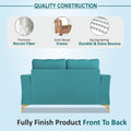 Adorn India Premium Mystic - 3 Years Warranty - 2 Seater Sofa Velvet Suede Fabric - Aqua Blue