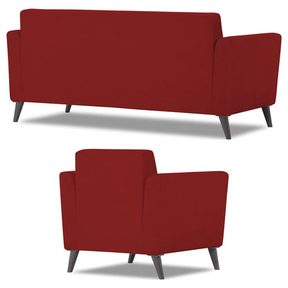 Adorn India Daniel 3+1+1 5 Seater Sofa Set (Red)