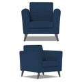 Adorn India Dannis 3+2+1 6 Seater Sofa Set (Blue) (3 Year Warranty)