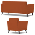 Adorn India Dannis 3+1+1 5 Seater Sofa Set (Rust) (3 Year Warranty)