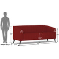 Adorn India Premium Laurel 3 Seater Sofa (Red) (3 Year Warranty)