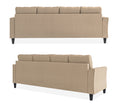 Adorn India Maddox Tufted L Shape 5 Seater Sofa Chenille Sofa Set RHS (Beige) (3 Year Warranty)