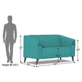 Adorn India Premium Laurel 2 Seater Sofa (Aqua Blue)