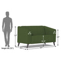 Adorn India Premium Laurel 2 Seater Sofa (Green) (3 Year Warranty)