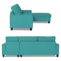 Adorn India Premium Raptor L Shape 6 Seater Sofa Set (RHS) (Aqua Blue)
