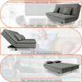 Adorn India Premium New Aspen 3 Seater Sofa Cum Bed 4X6 Velvet Suede with 2 Cushions (Color Grey) and Suitable for All Indoor, with 3 Years Warranty