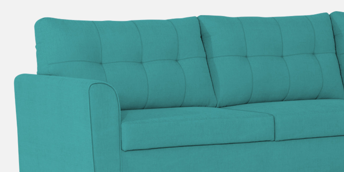 Adorn India Moris L Shape 6 Seater Sofa Set RHS (Aqua Blue)