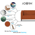 Adorn India Premium Laurel 2 Seater Sofa (Rust) (3 Year Warranty)