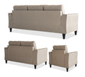 Adorn India Maddox Tufted 3+2+1 6 Seater Sofa Set (Beige) (3 Year Warranty)