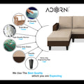 Maddox Plain Two Tone L Shape 6 Seater Sofa Set LHS (Brown & Beige)