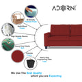 Adorn India Premium Raptor L Shape 6 Seater Sofa Set (RHS) (Red)