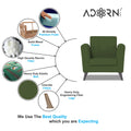 Adorn India Dannis 1 Seater Sofa (Green) (3 Year Warranty)
