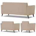 Adorn India Dannis 3+2+1 6 Seater Sofa Set (Beige) (3 Year Warranty)