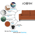 Adorn India Premium Raptor L Shape 6 Seater Sofa Set (RHS) (Rust)