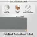 Adorn India Premium Mystic - 3 Years Warranty - L Shape 5 Seater Sofa Set Velvet Suede Fabric - Grey