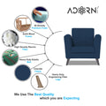 Adorn India Dannis 1 Seater Sofa (Blue) (3 Year Warranty)