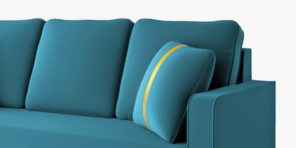 Adorn India Premium Chandler - 3 Years Warranty - L Shape 5 Seater Sofa Set -LHS-Velvet Suede Fabric - Aqua Blue