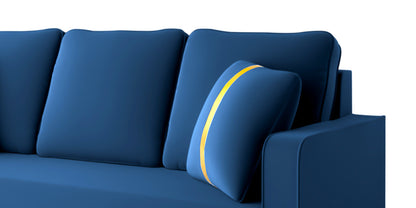 Adorn India Premium Chandler - 3 Years Warranty - L Shape 5 Seater Sofa Set -LHS- Velvet Suede Fabric - Blue