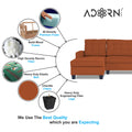 Adorn India Premium Raptor L Shape 6 Seater Sofa Set (LHS) (Rust)