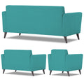Adorn India Dannis 3+2+1 6 Seater Sofa Set (Aqua Blue) (3 Year Warranty)