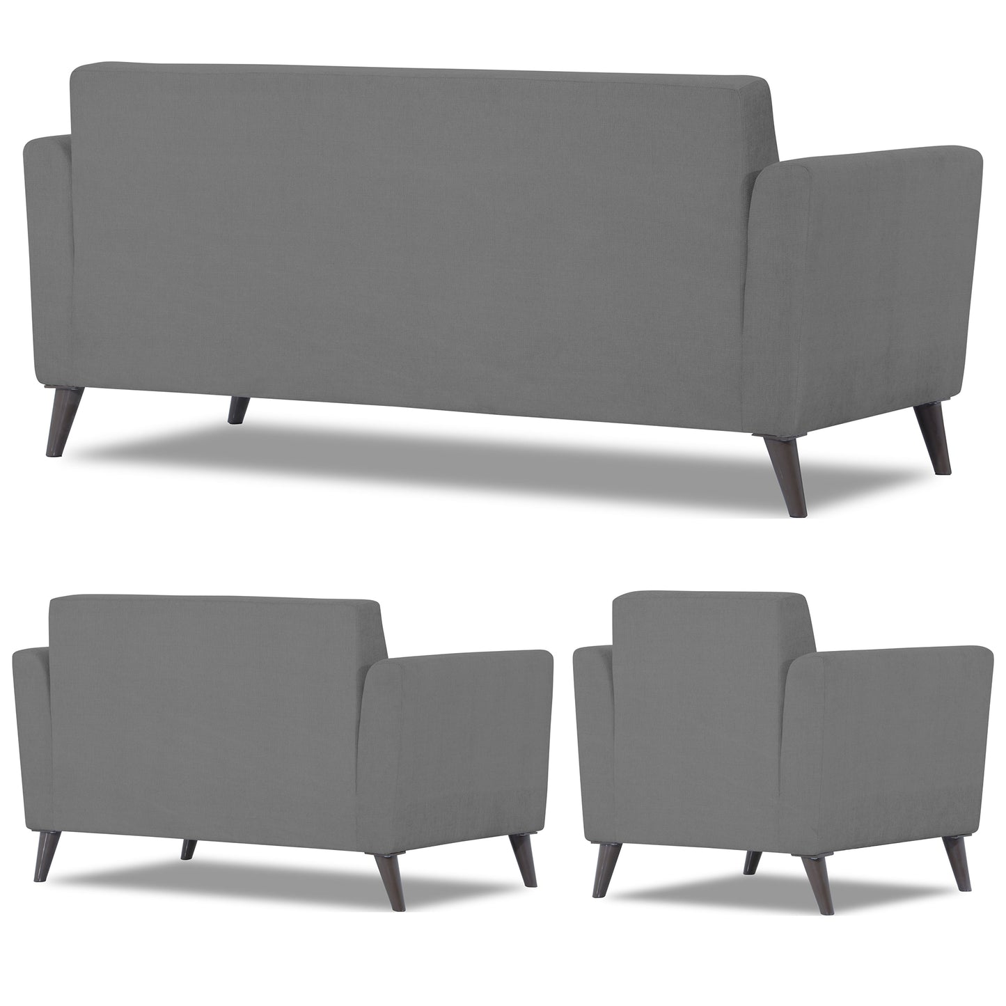 Adorn India Daniel 3+2+1 6 Seater Sofa Set (Grey)