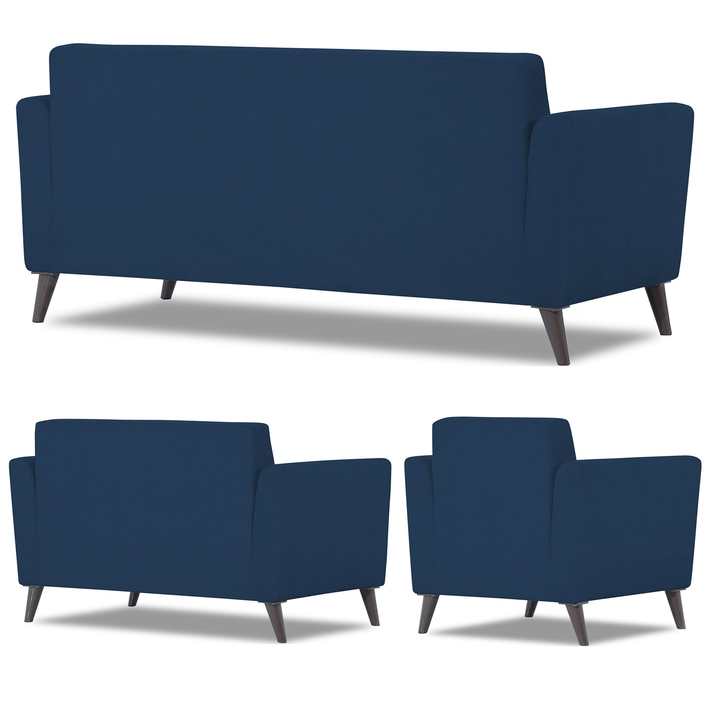 Adorn India Daniel 3+2+1 6 Seater Sofa Set (Blue)