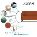 Adorn India Premium Laurel 3 Seater Sofa (Rust)(3 Year Warranty)