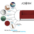 Adorn India Premium Laurel 2 Seater Sofa (Red) (3 Year Warranty)