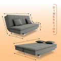 Adorn India Premium New Aspen 3 Seater Sofa Cum Bed 4X6 Velvet Suede with 2 Cushions (Color Grey) and Suitable for All Indoor, with 3 Years Warranty