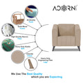 Adorn India Premium Laurel 1 Seater Sofa (Beige) (3 Year Warranty)