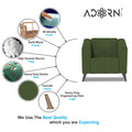 Adorn India Premium Laurel 1 Seater Sofa (Green) (3 Year Warranty)