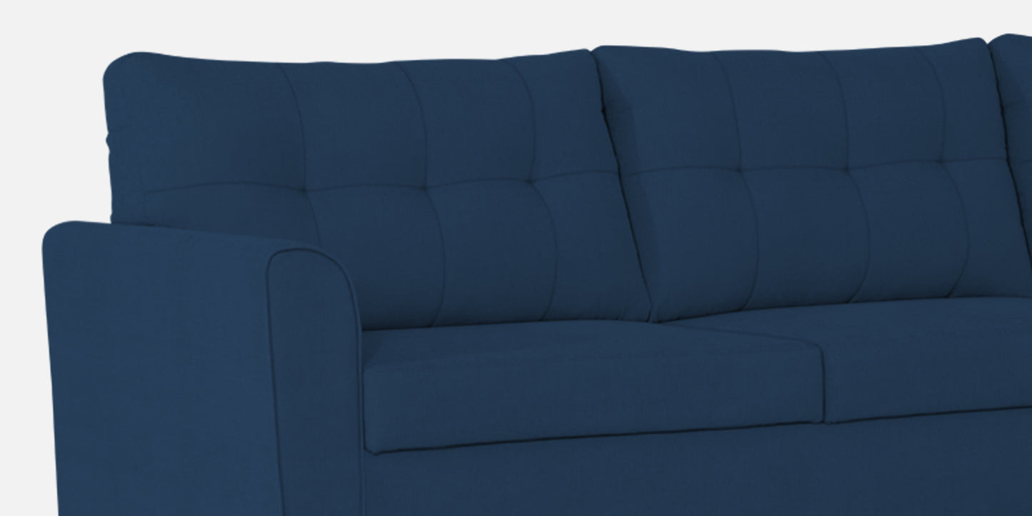 Adorn India Moris L Shape 6 Seater Sofa Set RHS (Blue)