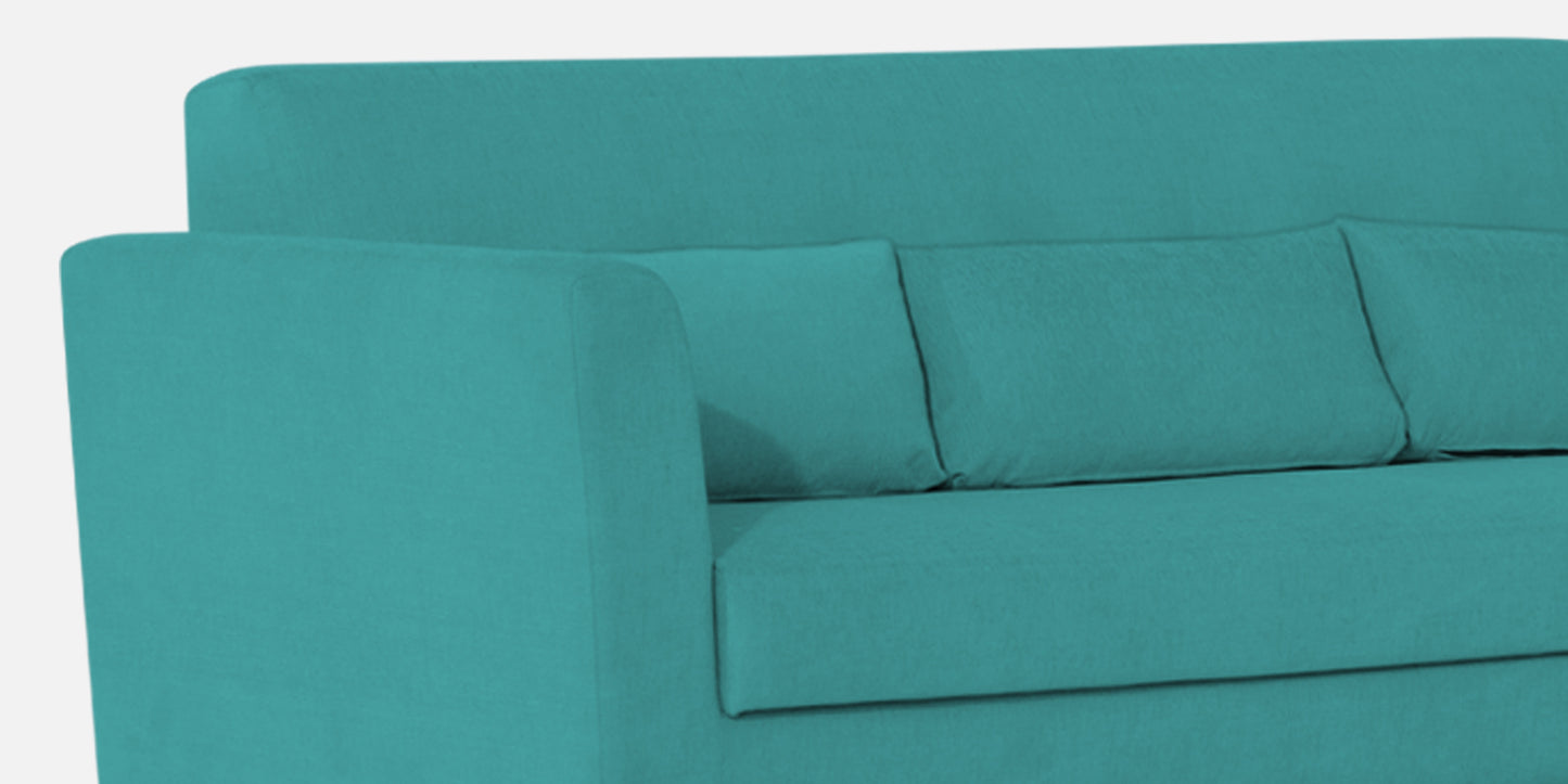 Adorn India Daniel L Shape 6 Seater Sofa Set RHS (Aqua Blue)