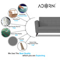 Adorn India Dannis 3 Seater Sofa (Grey) (3 Year Warranty)