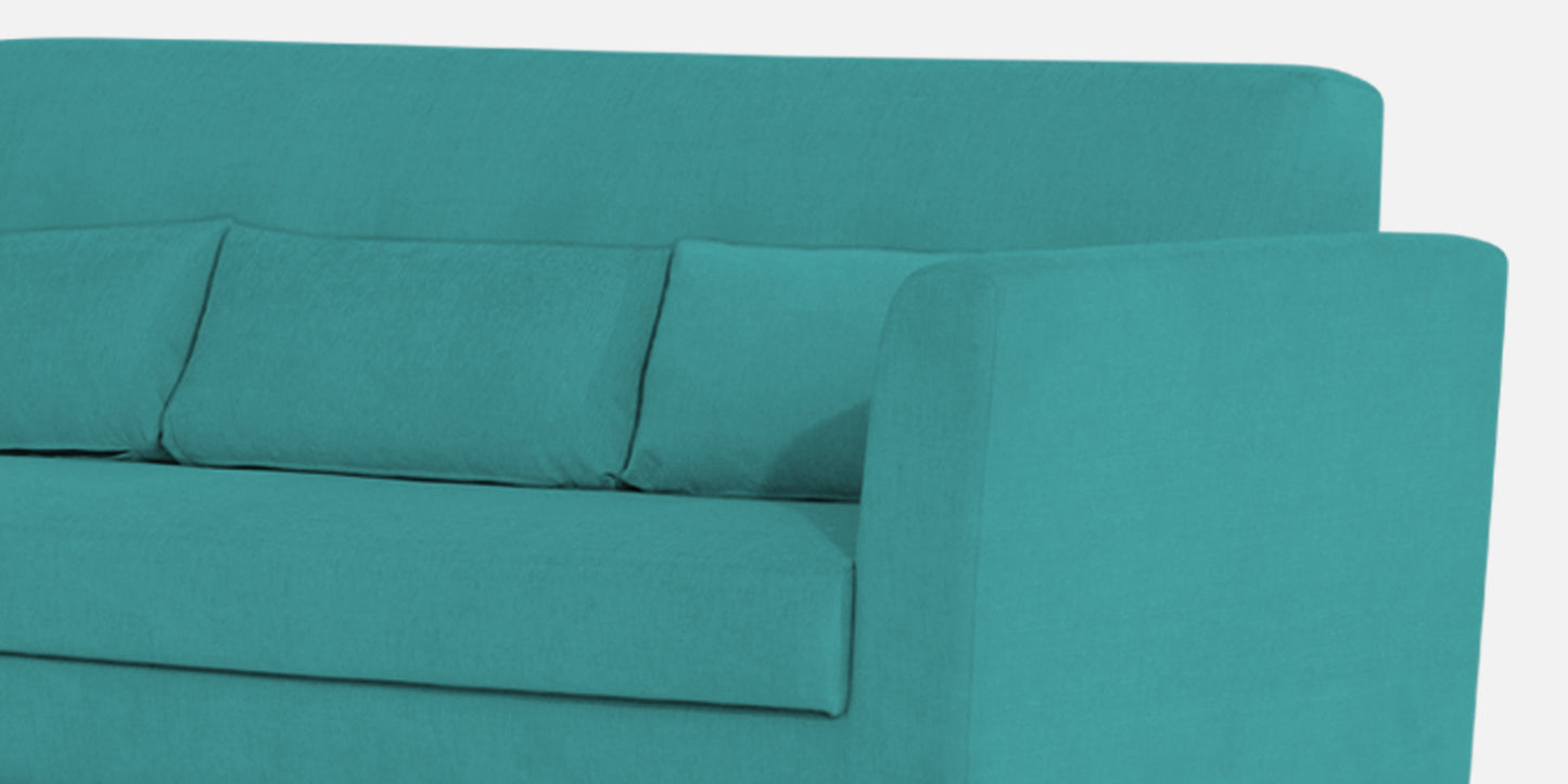 Adorn India Daniel L Shape 6 Seater Sofa Set LHS (Aqua Blue)