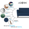 Adorn India Dannis 3 Seater Sofa (Blue) (3 Year Warranty)