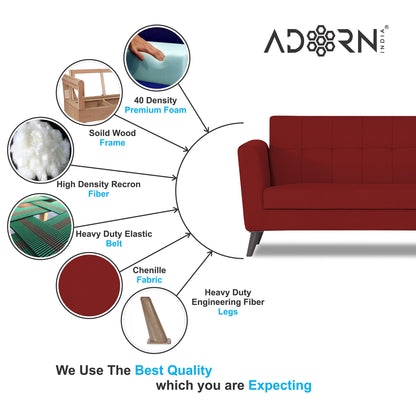 Adorn India Dannis 3+1+1 5 Seater Sofa Set