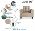 Adorn India Maddox Tufted 1 Seater Sofa (Beige) (3 Year Warranty)