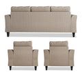 Adorn India Maddox Tufted 3-1-1 5 Seater Sofa Set (Beige) (3 Year Warranty)