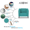 Adorn India Premium Laurel 1 Seater Sofa (Aqua Blue) (3 Year Warranty)