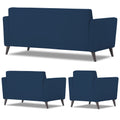 Adorn India Dannis 3+2+1 6 Seater Sofa Set (Blue) (3 Year Warranty)