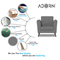 Adorn India Dannis 1 Seater Sofa (Grey) (3 Year Warranty)