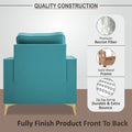 Adorn India Premium Chandler - 3 Years Warranty - 1 Seater Sofa Velvet Suede Fabric - Aqua Blue