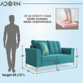 Adorn India Premium Mystic - 3 Years Warranty - 2 Seater Sofa Velvet Suede Fabric - Aqua Blue